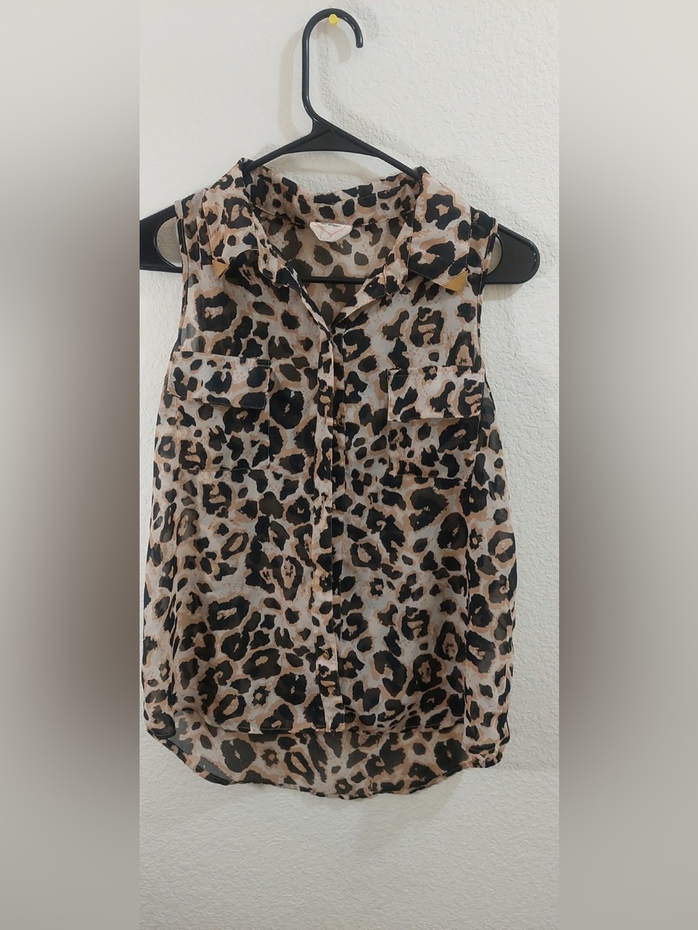 Self Esteem Sleeveless Leopard Print Camisole - Beige and Black